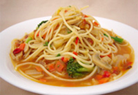 Minestrone-style spaghetti with 10 kinds of potherbs